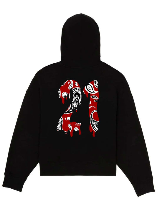 RED PAISLEY HOODIE